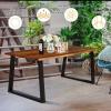 imageGiantex Rectangular Acacia Wood Dining Table Rustic Indoor ampamp Outdoor Furniture Rustic BrownampampBlackRustic Brownblack