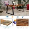 imageGiantex Rectangular Acacia Wood Dining Table Rustic Indoor ampamp Outdoor Furniture Rustic BrownampampBlackRustic Brownblack