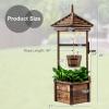imageGiantex Rustic Wooden Wishing Well Planter with Hanging Bucket Roof Shadow Reinforced Rod Wishing Wells for Outdoors Backyard Patio Garden Outside Decor