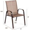 imageGiantex Set of 2 Patio Chairs Outdoor Camping Chairs with Breathable Fabric 2 Piece Garden Chairs with Armrest High Backrest for Garden Patio Pool Beach Yard Space Saving BlackBrown
