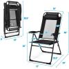 imageGiantex Set of 2 Patio Dining Chairs Folding Lounge Chairs with 7 Level Adjustable Backrest Headrest 300 Lbs Capacity Outdoor Portable Chairs with Metal Frame 2 GrayBlack