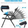 imageGiantex Set of 2 Patio Dining Chairs Folding Lounge Chairs with 7 Level Adjustable Backrest Headrest 300 Lbs Capacity Outdoor Portable Chairs with Metal Frame 2 GrayGrey