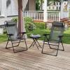 imageGiantex Set of 2 Patio Dining Chairs Folding Lounge Chairs with 7 Level Adjustable Backrest Headrest 300 Lbs Capacity Outdoor Portable Chairs with Metal Frame 2 GrayDark Gray