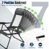imageGiantex Set of 2 Patio Dining Chairs Folding Lounge Chairs with 7 Level Adjustable Backrest Headrest 300 Lbs Capacity Outdoor Portable Chairs with Metal Frame 2 GrayDark Gray