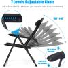 imageGiantex Set of 2 Patio Dining Chairs Folding Lounge Chairs with 7 Level Adjustable Backrest Headrest 300 Lbs Capacity Outdoor Portable Chairs with Metal Frame 2 GrayBlack