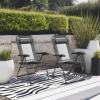 imageGiantex Set of 2 Patio Dining Chairs Folding Lounge Chairs with 7 Level Adjustable Backrest Headrest 300 Lbs Capacity Outdoor Portable Chairs with Metal Frame 2 GrayGrey