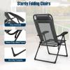 imageGiantex Set of 2 Patio Dining Chairs Folding Lounge Chairs with 7 Level Adjustable Backrest Headrest 300 Lbs Capacity Outdoor Portable Chairs with Metal Frame 2 GrayDark Gray