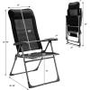 imageGiantex Set of 2 Patio Dining Chairs Folding Patio Chairs Outdoor Lawn Chairs with Adjustable Backrest and Headrest Sling Camping Chairs Portable Armchair for Porch Poolside Garden BackyardBlack