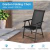 imageGiantex Set of 2 Patio Folding Chairs Outdoor Chairs with Armrest Portable Dining Chairs for Porch Camping Pool Beach Deck Lawn Garden 2Pack Patio Sling Chairs Metal Frame GreyBlack