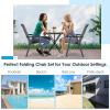 imageGiantex Set of 2 Patio Folding Chairs Outdoor Chairs with Armrest Portable Dining Chairs for Porch Camping Pool Beach Deck Lawn Garden 2Pack Patio Sling Chairs Metal Frame GreyBlack