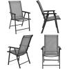 imageGiantex Set of 2 Patio Folding Chairs Outdoor Chairs with Armrest Portable Dining Chairs for Porch Camping Pool Beach Deck Lawn Garden 2Pack Patio Sling Chairs Metal Frame GreyGrey