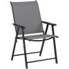 imageGiantex Set of 2 Patio Folding Chairs Outdoor Chairs with Armrest Portable Dining Chairs for Porch Camping Pool Beach Deck Lawn Garden 2Pack Patio Sling Chairs Metal Frame GreyGrey