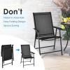 imageGiantex Set of 2 Patio Folding Chairs Outdoor Chairs with Armrest Portable Dining Chairs for Porch Camping Pool Beach Deck Lawn Garden 2Pack Patio Sling Chairs Metal Frame GreyBlack