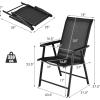 imageGiantex Set of 2 Patio Folding Chairs Outdoor Chairs with Armrest Portable Dining Chairs for Porch Camping Pool Beach Deck Lawn Garden 2Pack Patio Sling Chairs Metal Frame GreyBlack
