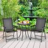 imageGiantex Set of 2 Patio Folding Chairs Outdoor Chairs with Armrest Portable Dining Chairs for Porch Camping Pool Beach Deck Lawn Garden 2Pack Patio Sling Chairs Metal Frame GreyBlack