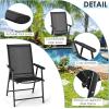 imageGiantex Set of 2 Patio Folding Chairs Outdoor Chairs with Armrest Portable Dining Chairs for Porch Camping Pool Beach Deck Lawn Garden 2Pack Patio Sling Chairs Metal Frame GreyBlack