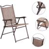 imageGiantex Set of 2 Patio Folding Chairs Outdoor Patio Dining Chairs wArmrest Sling Back Metal Frame Outside Use for Lawn Camping Garden Pool Beach Yard Lounge No Assembly YellowBrown