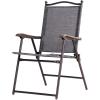imageGiantex Set of 2 Patio Folding Chairs Outdoor Patio Dining Chairs wArmrest Sling Back Metal Frame Outside Use for Lawn Camping Garden Pool Beach Yard Lounge No Assembly YellowGrey
