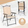 imageGiantex Set of 2 Patio Folding Chairs Outdoor Patio Dining Chairs wArmrest Sling Back Metal Frame Outside Use for Lawn Camping Garden Pool Beach Yard Lounge No Assembly YellowYellow