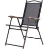 imageGiantex Set of 2 Patio Folding Chairs Outdoor Patio Dining Chairs wArmrest Sling Back Metal Frame Outside Use for Lawn Camping Garden Pool Beach Yard Lounge No Assembly YellowBlack