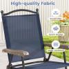 imageGiantex Set of 2 Patio Folding Chairs Outdoor Patio Dining Chairs wArmrest Sling Back Metal Frame Outside Use for Lawn Camping Garden Pool Beach Yard Lounge No Assembly YellowNavy