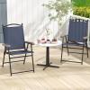 imageGiantex Set of 2 Patio Folding Chairs Outdoor Patio Dining Chairs wArmrest Sling Back Metal Frame Outside Use for Lawn Camping Garden Pool Beach Yard Lounge No Assembly YellowNavy