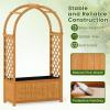 imageGiantex Set of 2 Raised Garden Bed with Arch Trellis for Climbing Vine Flower Vegetable Wood Planter Box with Liner ampamp Drainage Design Outdoor Plant Container for Yard Balcony 33quotx14quotx58quot2