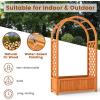 imageGiantex Set of 2 Raised Garden Bed with Arch Trellis for Climbing Vine Flower Vegetable Wood Planter Box with Liner ampamp Drainage Design Outdoor Plant Container for Yard Balcony 33quotx14quotx58quot1
