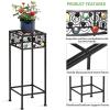 imageGiantex Set of 3 Metal Plant Stand 3 Pieces Flower Pot Holder Rack with Ceramic Beads Design Irons Planter Supports Display End Table for Home Patio Garden Square