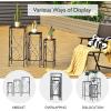 imageGiantex Set of 3 Metal Plant Stand 3 Pieces Flower Pots Display Rack with Vines and Crystal Floral Design Irons Planter Supports End Table for Home Patio Garden Square