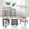 imageGiantex Set of 3 Metal Plant Stand 3 Pieces Flower Pots Display Rack with Vines and Crystal Floral Design Irons Planter Supports End Table for Home Patio Garden Square