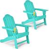 imageGiantex Set of 4 Adirondack Chair Outdoor Fire Pit Chairs HDPE Weather Resistant Patio Chair for CampfireDeck Garden Yard Lawn Furniture Porch and Lawn Seating Composite ChairsTurquoise