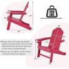 imageGiantex Set of 4 Adirondack Chair Outdoor Fire Pit Chairs HDPE Weather Resistant Patio Chair for CampfireDeck Garden Yard Lawn Furniture Porch and Lawn Seating Composite ChairsRed