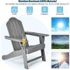 imageGiantex Set of 4 Adirondack Chair Outdoor Fire Pit Chairs HDPE Weather Resistant Patio Chair for CampfireDeck Garden Yard Lawn Furniture Porch and Lawn Seating Composite ChairsGrey