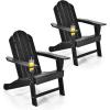 imageGiantex Set of 4 Adirondack Chair Outdoor Fire Pit Chairs HDPE Weather Resistant Patio Chair for CampfireDeck Garden Yard Lawn Furniture Porch and Lawn Seating Composite ChairsBlack