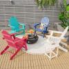 imageGiantex Set of 4 Adirondack Chair Outdoor Fire Pit Chairs HDPE Weather Resistant Patio Chair for CampfireDeck Garden Yard Lawn Furniture Porch and Lawn Seating Composite ChairsRed