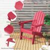 imageGiantex Set of 4 Adirondack Chair Outdoor Fire Pit Chairs HDPE Weather Resistant Patio Chair for CampfireDeck Garden Yard Lawn Furniture Porch and Lawn Seating Composite ChairsRed