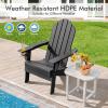 imageGiantex Set of 4 Adirondack Chair Outdoor Fire Pit Chairs HDPE Weather Resistant Patio Chair for CampfireDeck Garden Yard Lawn Furniture Porch and Lawn Seating Composite ChairsBlack