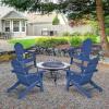 imageGiantex Set of 4 Adirondack Chair Outdoor Fire Pit Chairs HDPE Weather Resistant Patio Chair for CampfireDeck Garden Yard Lawn Furniture Porch and Lawn Seating Composite ChairsNavy