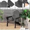 imageGiantex Set of 4 Adirondack Chair Outdoor Fire Pit Chairs HDPE Weather Resistant Patio Chair for CampfireDeck Garden Yard Lawn Furniture Porch and Lawn Seating Composite ChairsBlack