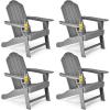imageGiantex Set of 4 Adirondack Chair Outdoor Fire Pit Chairs HDPE Weather Resistant Patio Chair for CampfireDeck Garden Yard Lawn Furniture Porch and Lawn Seating Composite ChairsGrey
