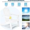 imageGiantex Set of 4 Adirondack Chair Outdoor Fire Pit Chairs HDPE Weather Resistant Patio Chair for CampfireDeck Garden Yard Lawn Furniture Porch and Lawn Seating Composite ChairsWhite