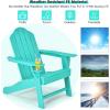 imageGiantex Set of 4 Adirondack Chair Outdoor Fire Pit Chairs HDPE Weather Resistant Patio Chair for CampfireDeck Garden Yard Lawn Furniture Porch and Lawn Seating Composite ChairsTurquoise