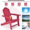 imageGiantex Set of 4 Adirondack Chair Outdoor Fire Pit Chairs HDPE Weather Resistant Patio Chair for CampfireDeck Garden Yard Lawn Furniture Porch and Lawn Seating Composite ChairsRed