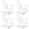 imageGiantex Set of 4 Adirondack Chair Outdoor Fire Pit Chairs HDPE Weather Resistant Patio Chair for CampfireDeck Garden Yard Lawn Furniture Porch and Lawn Seating Composite ChairsWhite