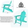 imageGiantex Set of 4 Adirondack Chair Outdoor Fire Pit Chairs HDPE Weather Resistant Patio Chair for CampfireDeck Garden Yard Lawn Furniture Porch and Lawn Seating Composite ChairsTurquoise