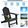 imageGiantex Set of 4 Adirondack Chair Outdoor Fire Pit Chairs HDPE Weather Resistant Patio Chair for CampfireDeck Garden Yard Lawn Furniture Porch and Lawn Seating Composite ChairsBlack