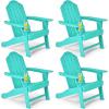 imageGiantex Set of 4 Adirondack Chair Outdoor Fire Pit Chairs HDPE Weather Resistant Patio Chair for CampfireDeck Garden Yard Lawn Furniture Porch and Lawn Seating Composite ChairsTurquoise