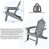 imageGiantex Set of 4 Adirondack Chair Outdoor Fire Pit Chairs HDPE Weather Resistant Patio Chair for CampfireDeck Garden Yard Lawn Furniture Porch and Lawn Seating Composite ChairsGrey