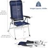 imageGiantex Set of 4 Patio Chairs Folding Outdoor Chairs High Back Recliner with Headrest and Armrests 7 Levels Adjustable Camping Chairs Safe Lock Lawn Chairs Porch Balcony Furniture BlueBlue